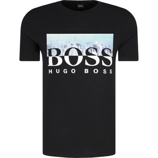 T-shirt męski czarny Boss Casual casualowy 