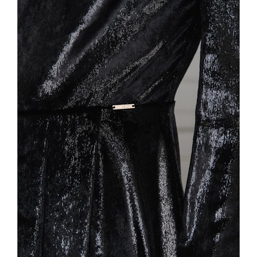 Sukienka Liu jo z długimi rękawami czarna z okrągłym dekoltem 