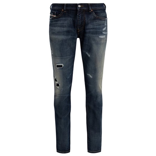 Granatowe jeansy męskie Diesel bez wzorów 