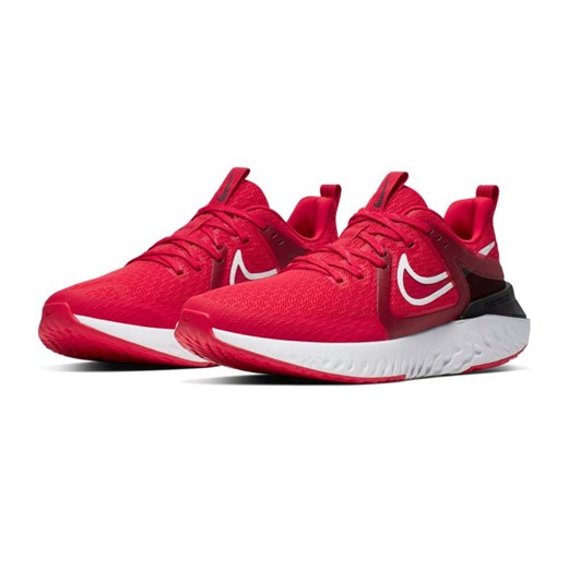 Nike buty sportowe męskie skórzane czerwone sznurowane 