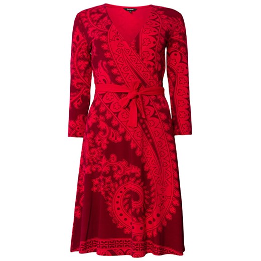 Sukienka czerwona Desigual rozkloszowana 