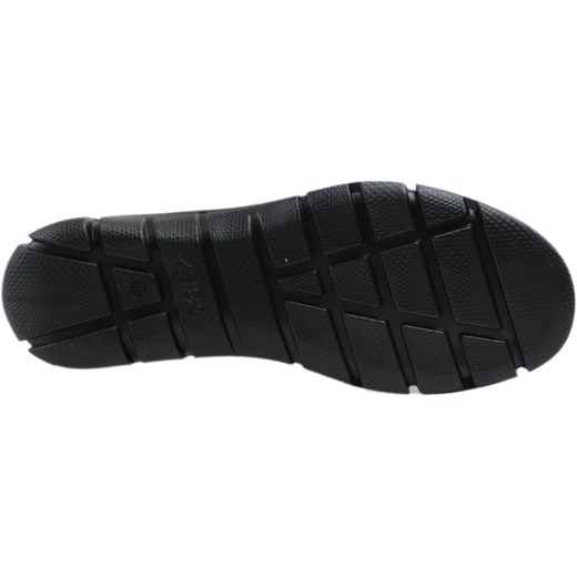 Buty sportowe damskie czarne Ecco bez wzorów sznurowane skórzane płaskie 