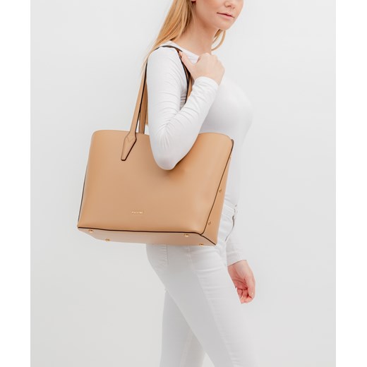 Shopper bag Puccini bez dodatków brązowa ze skóry ekologicznej duża elegancka 