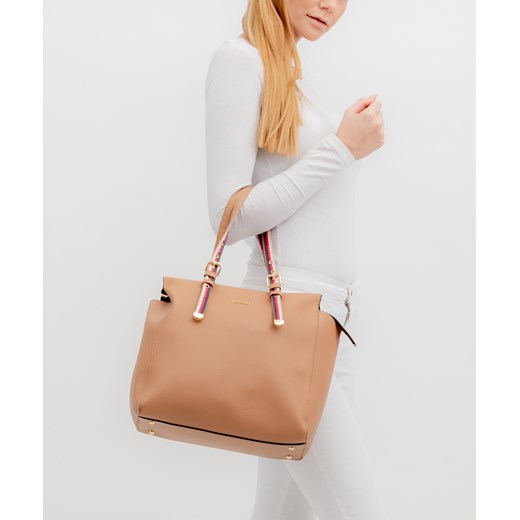 Brązowa shopper bag Puccini ze skóry ekologicznej matowa elegancka 