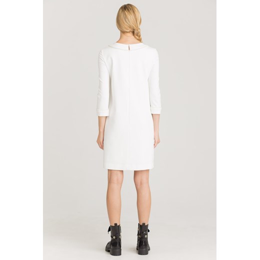 Biała sukienka Twinset z długim rękawem mini 