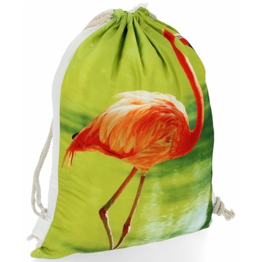 Plecaczki Damskie Praktyczny Worek w modny wzór flaminga Zielony (kolory) Fada Bags PaniTorbalska