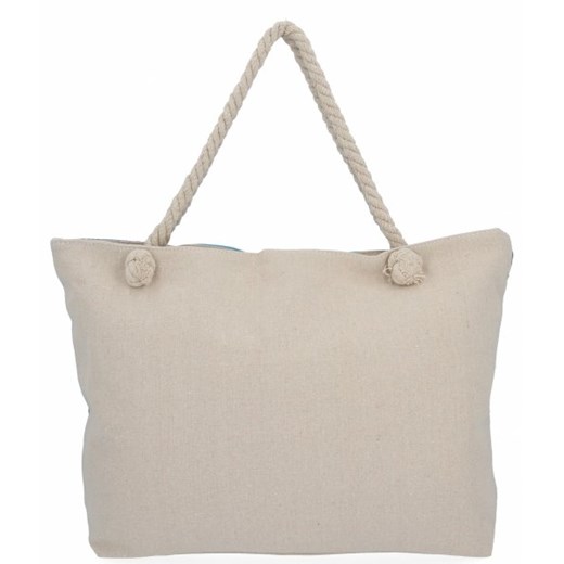 Shopper bag Fada Bags wakacyjna bez dodatków na ramię z nadrukiem duża 