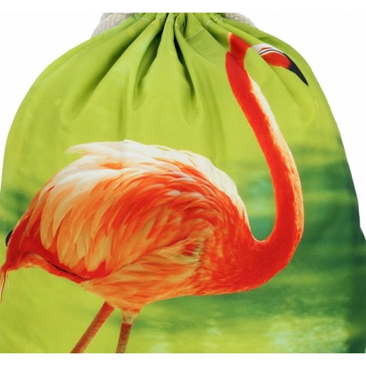 Plecaczki Damskie Praktyczny Worek w modny wzór flaminga Zielony (kolory) Fada Bags PaniTorbalska