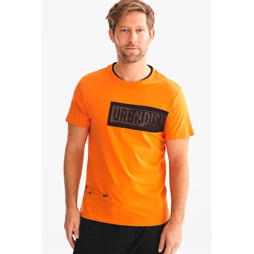 T-shirt męski Angelo Litrico pomarańczowa z krótkimi rękawami wiosenny 