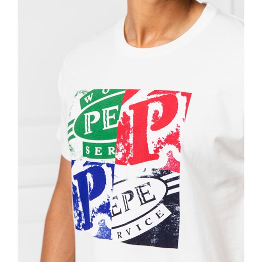 T-shirt męski Pepe Jeans z napisem wielokolorowy 