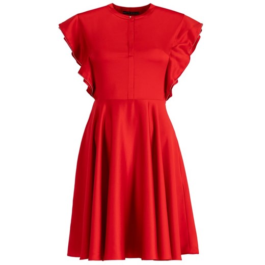 Sukienka czerwona Guess rozkloszowana z okrągłym dekoltem 