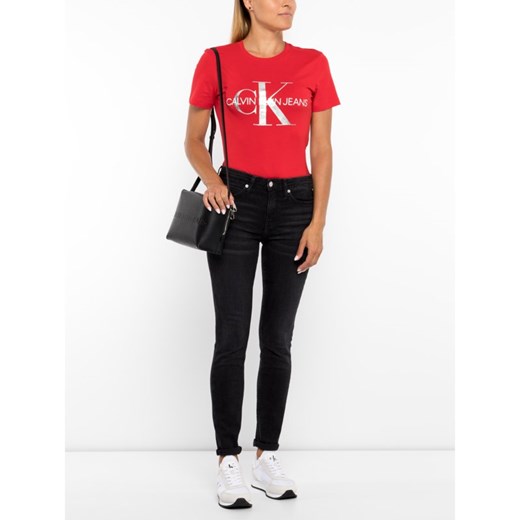Bluzka damska Calvin Klein z krótkim rękawem z okrągłym dekoltem 