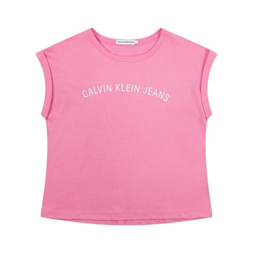 Bluzka dziewczęca różowa Calvin Klein z jeansu 