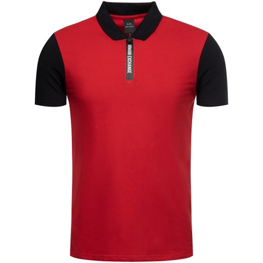 T-shirt męski Armani czerwony z krótkimi rękawami 