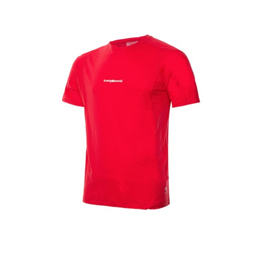 Koszulka sportowa Trangoworld z napisami czerwona do biegania 