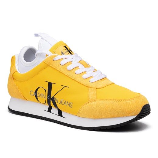 Buty sportowe męskie Calvin Klein żółte sznurowane 