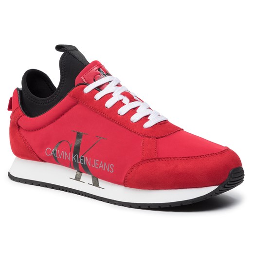 Buty sportowe męskie Calvin Klein czerwone sznurowane 