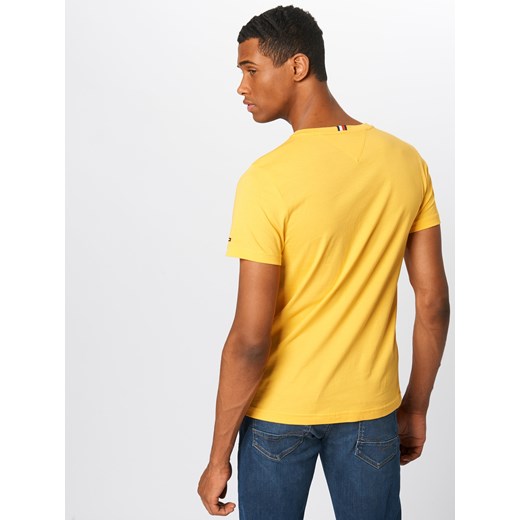 Żółty t-shirt męski Tommy Hilfiger z krótkim rękawem młodzieżowy 