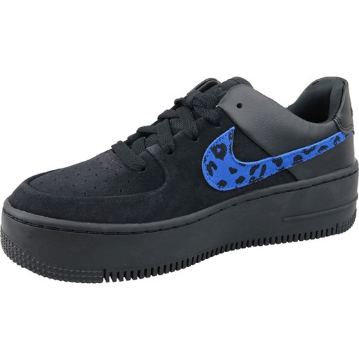 Buty sportowe damskie czarne Nike dla biegaczy air force skórzane 