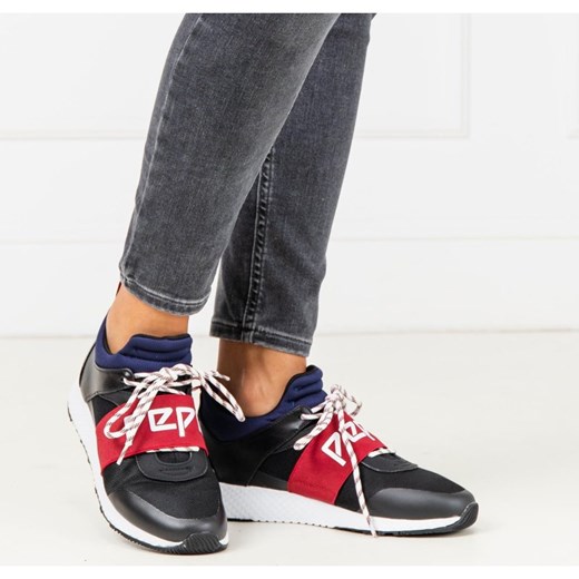 Sneakersy damskie Pepe Jeans wielokolorowe na platformie sportowe gładkie 