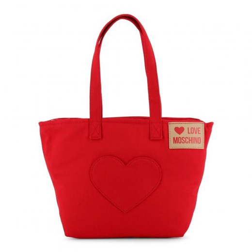 Love Moschino shopper bag czerwona z aplikacjami 