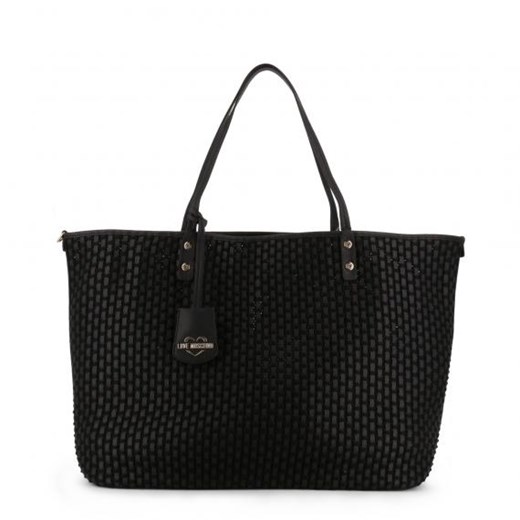 Shopper bag Love Moschino zamszowa mieszcząca a6 elegancka czarna 
