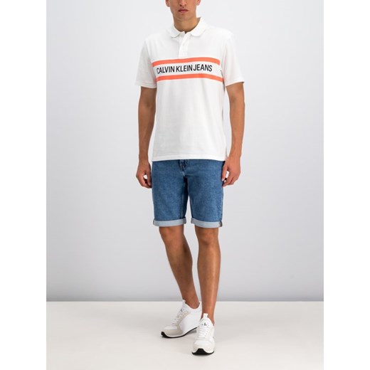 T-shirt męski Calvin Klein biały z krótkimi rękawami z napisami 