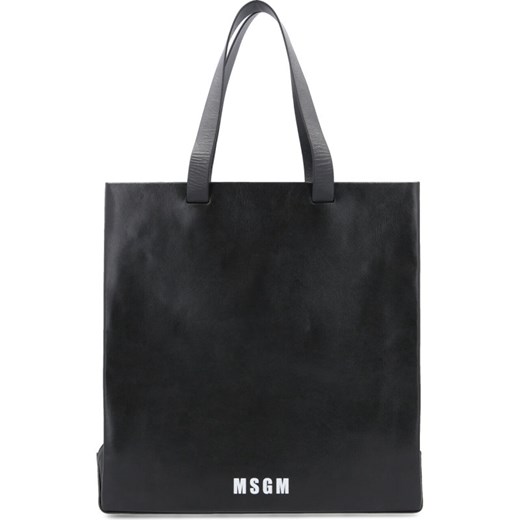 Shopper bag Msgm bez dodatków skórzana duża 