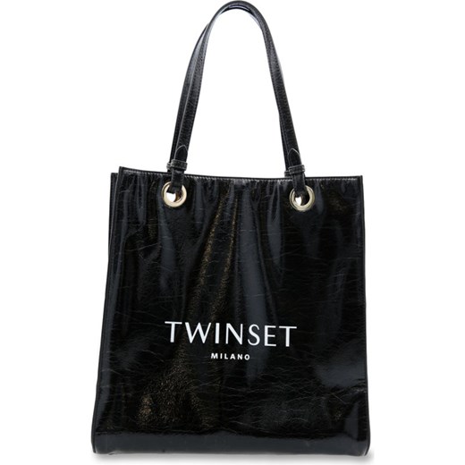 Twinset shopper bag na ramię duża czarna 