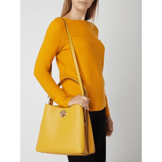 Shopper bag L.Credi matowa żółta na ramię ze skóry ekologicznej 