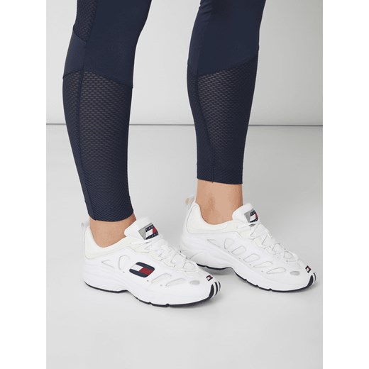 Sneakersy damskie białe Tommy Jeans skórzane bez wzorów 