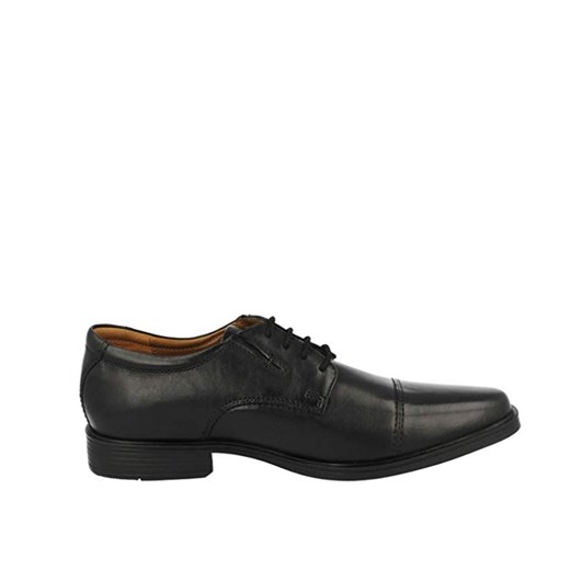 Buty eleganckie męskie Clarks sznurowane czarne z tworzywa sztucznego 