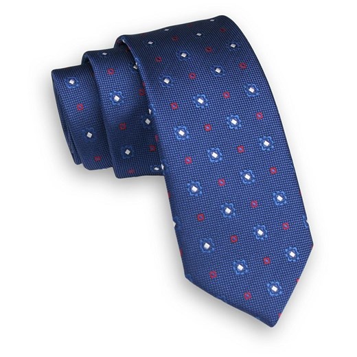 Niebieski Krawat -Angelo di Monti- 6 cm, Męski, Wzór Geometryczny KRADM1617 ze sklepu JegoSzafa.pl w kategorii Krawaty - zdjęcie 73182850