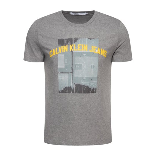 T-shirt męski Calvin Klein szary z krótkim rękawem 
