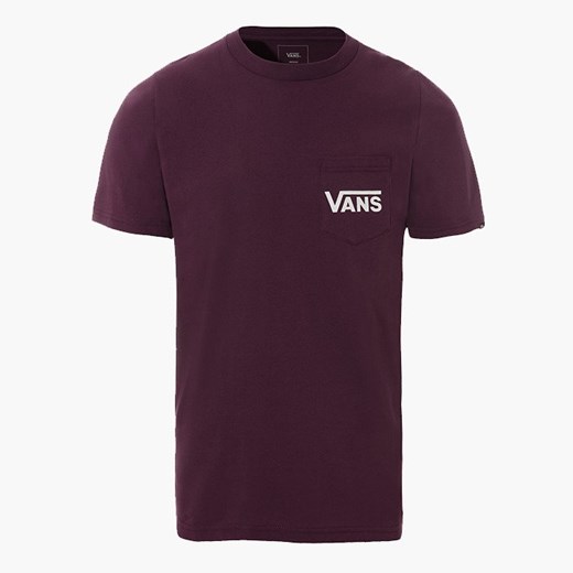 T-shirt męski Vans z napisami fioletowy z krótkim rękawem 