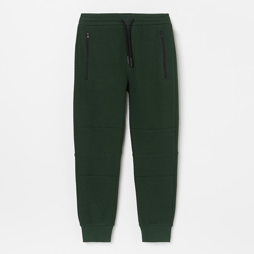 Reserved spodnie chłopięce zielone bez wzorów 
