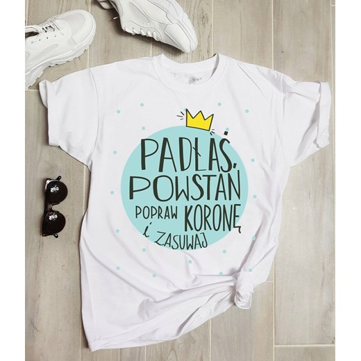 koszulka z napisem ze sklepu Time For Fashion w kategorii Bluzki damskie - zdjęcie 73213292