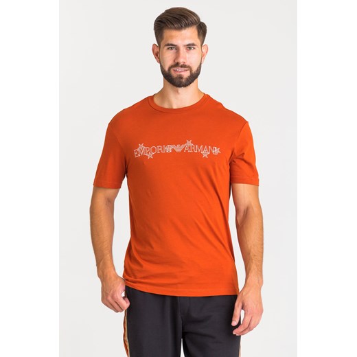 Pomarańczowa t-shirt męski Emporio Armani 