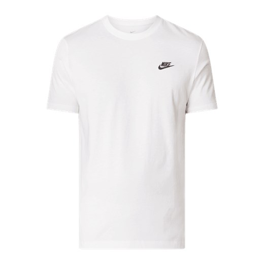 Koszulka sportowa Nike biała bez wzorów z bawełny 