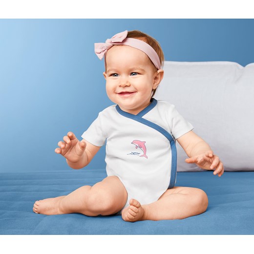 Odzież dla niemowląt biała Tchibo dla dziewczynki w nadruki 