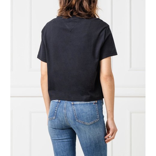 Bluzka damska czarna Tommy Jeans z okrągłym dekoltem 