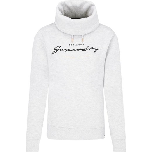 Bluza damska Superdry krótka casual biała z napisami jesienna 