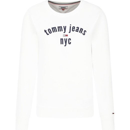 Bluza damska Tommy Jeans krótka biała z napisami 