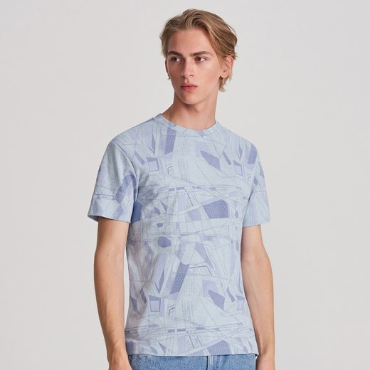 Reserved - T-shirt z nadrukiem - Niebieski Reserved  XL 