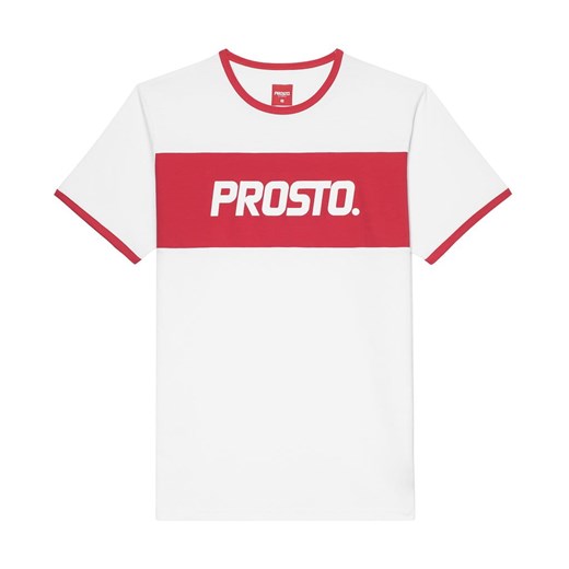 T-shirt męski Prosto. z bawełny biały młodzieżowy z krótkim rękawem 