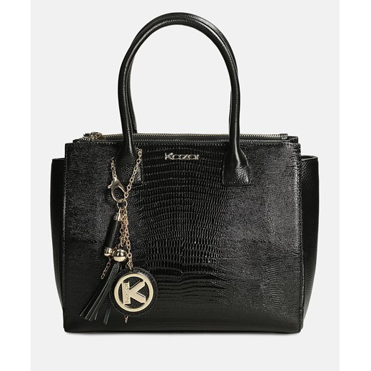Shopper bag Kazar czarna skórzana