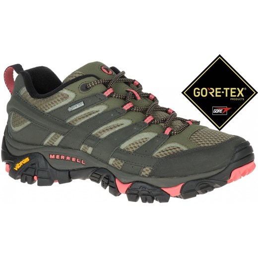 Merrell buty trekkingowe damskie gore-tex gładkie sportowe płaskie sznurowane 