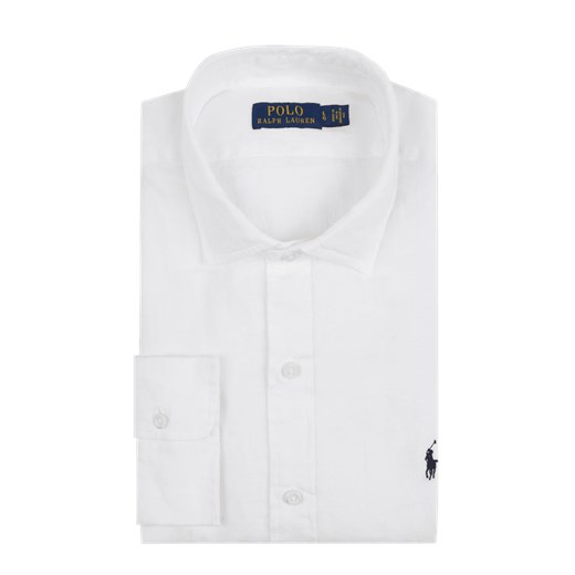 Koszula męska Polo Ralph Lauren biała z długim rękawem bez wzorów casualowa 