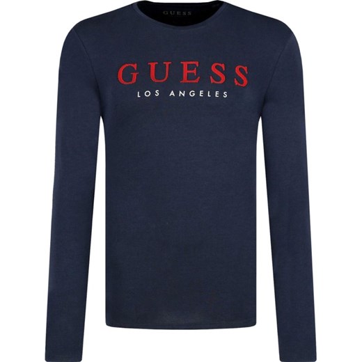 T-shirt męski Guess Jeans z napisami na jesień 