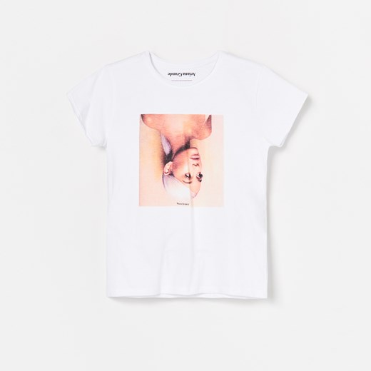 Reserved - Bawełniany T-shirt Ariana Grande - Biały Reserved  146 